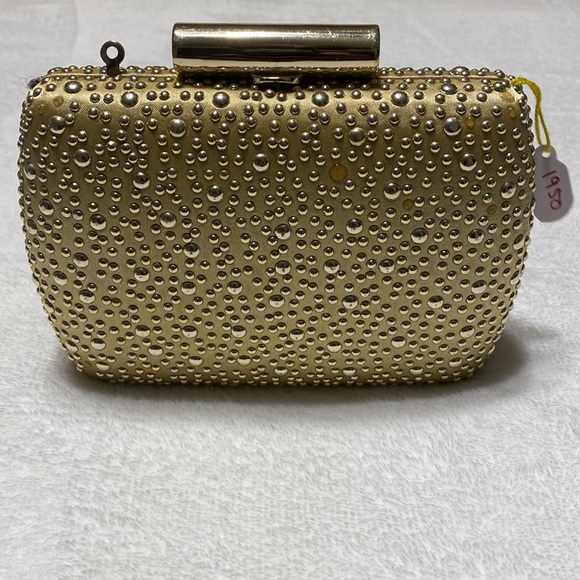 J Blue Gold Studded Evening Clutch/Crossbody - Picture 2 of 8